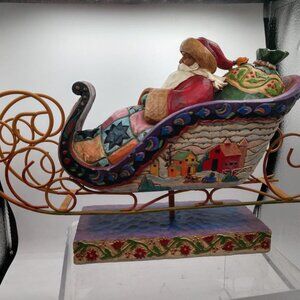 Jim Shore Delivering Joy 117719T 2004 Santa Sleigh